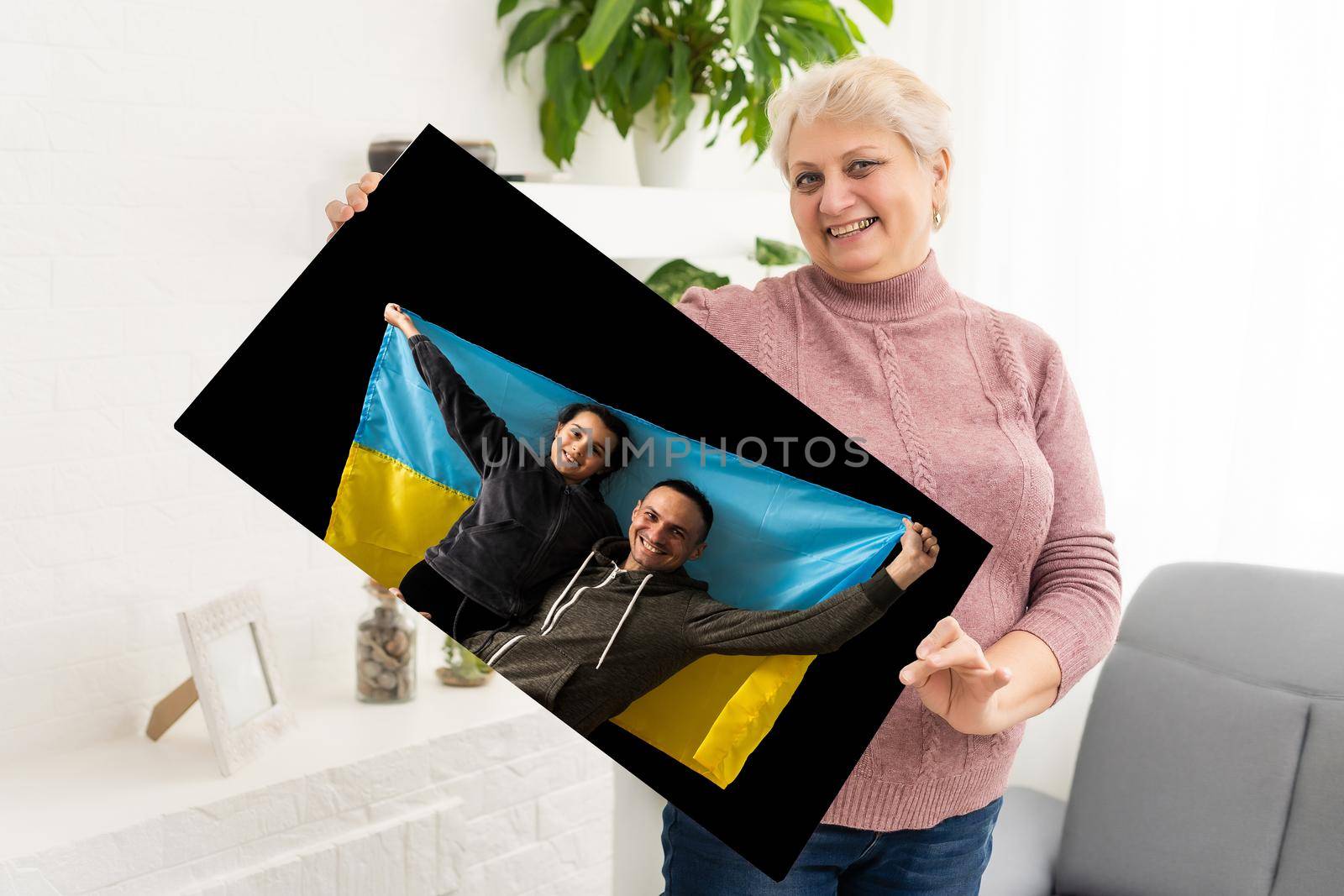 photo canvas with people and flag of ukraine by Andelov13