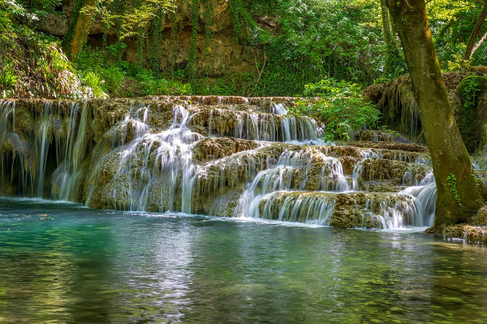 Cascade waterfalls. Krushuna falls in Bulgaria near the village of Krushuna, Letnitsa.