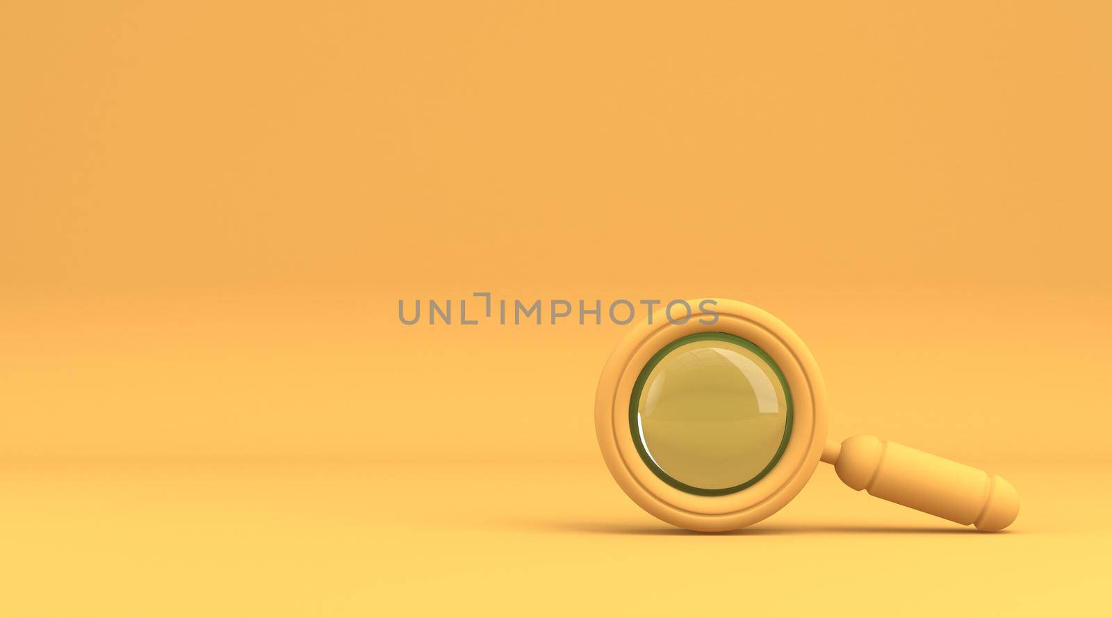Search concept sign 3D rendering illustration isolated on yellow background