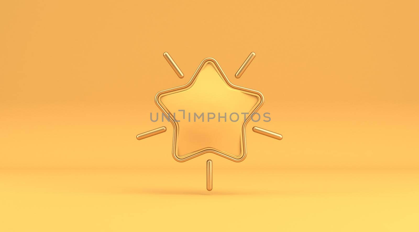 Single glowing star sign 3D by djmilic