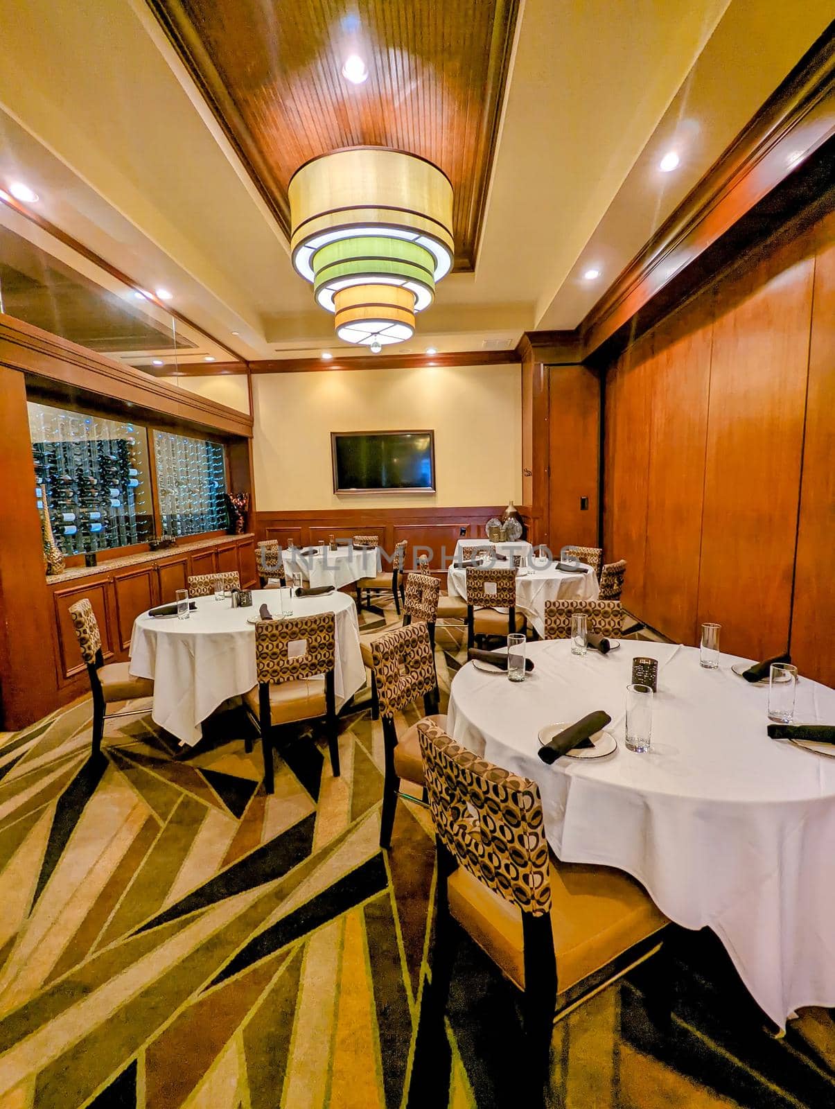 interior of an elegant luxury dining restaurant