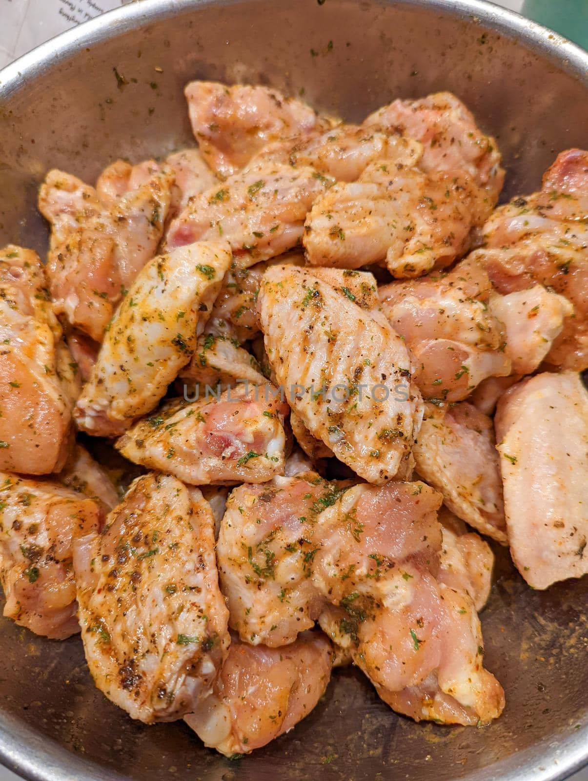 Chicken meat fried on a barbecue grill