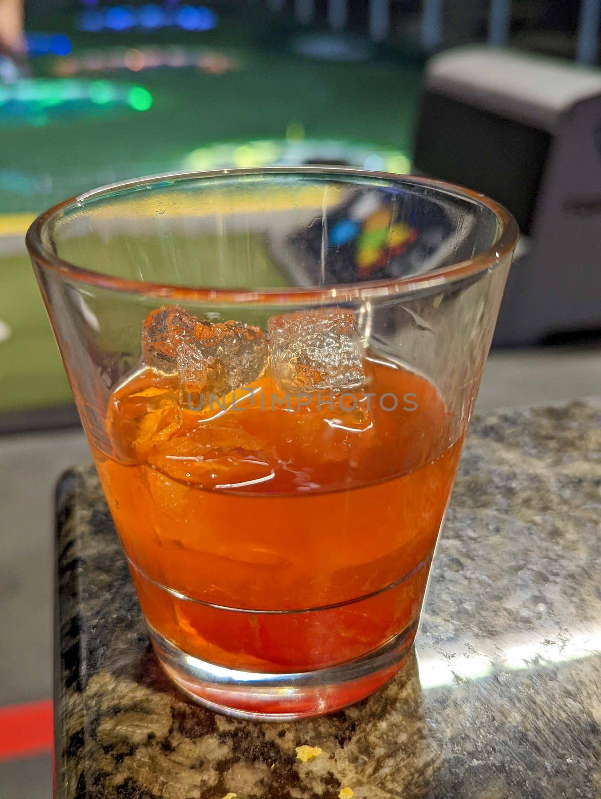 Homemade Old Fashioned Cocktail on ice
