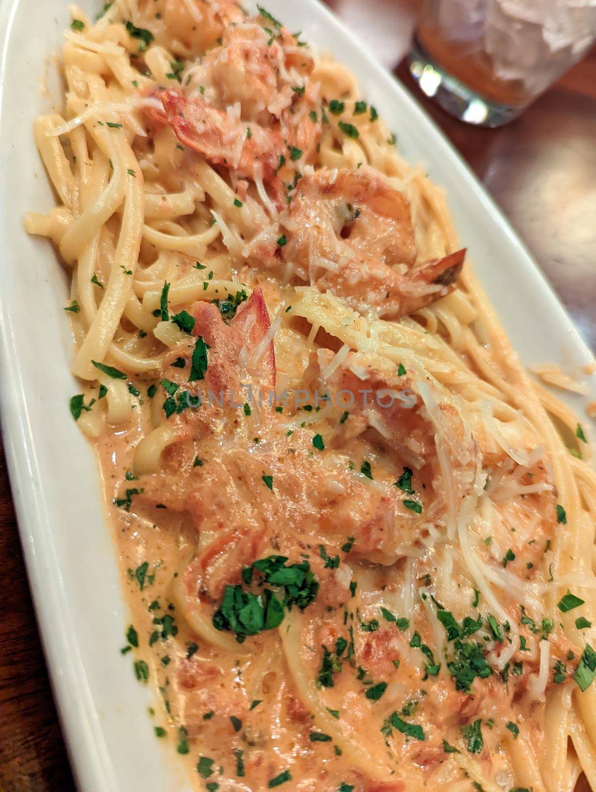 Delicious fresh italian spaghetti with seafood