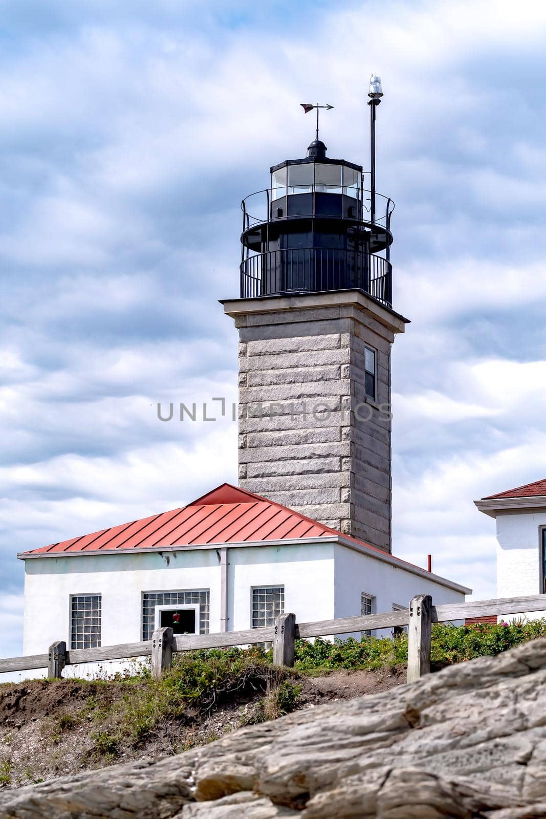 Beavertail Lighthouse Conacicut Island Jamestown, Rhode Island by digidreamgrafix