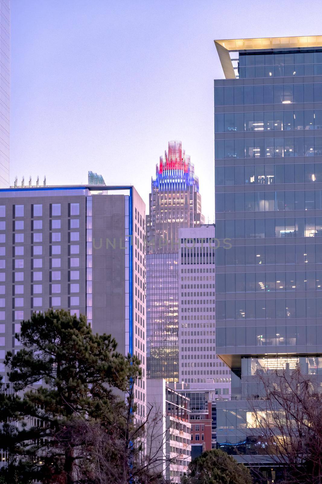 charlotte north carolina city skyline after winted storm by digidreamgrafix