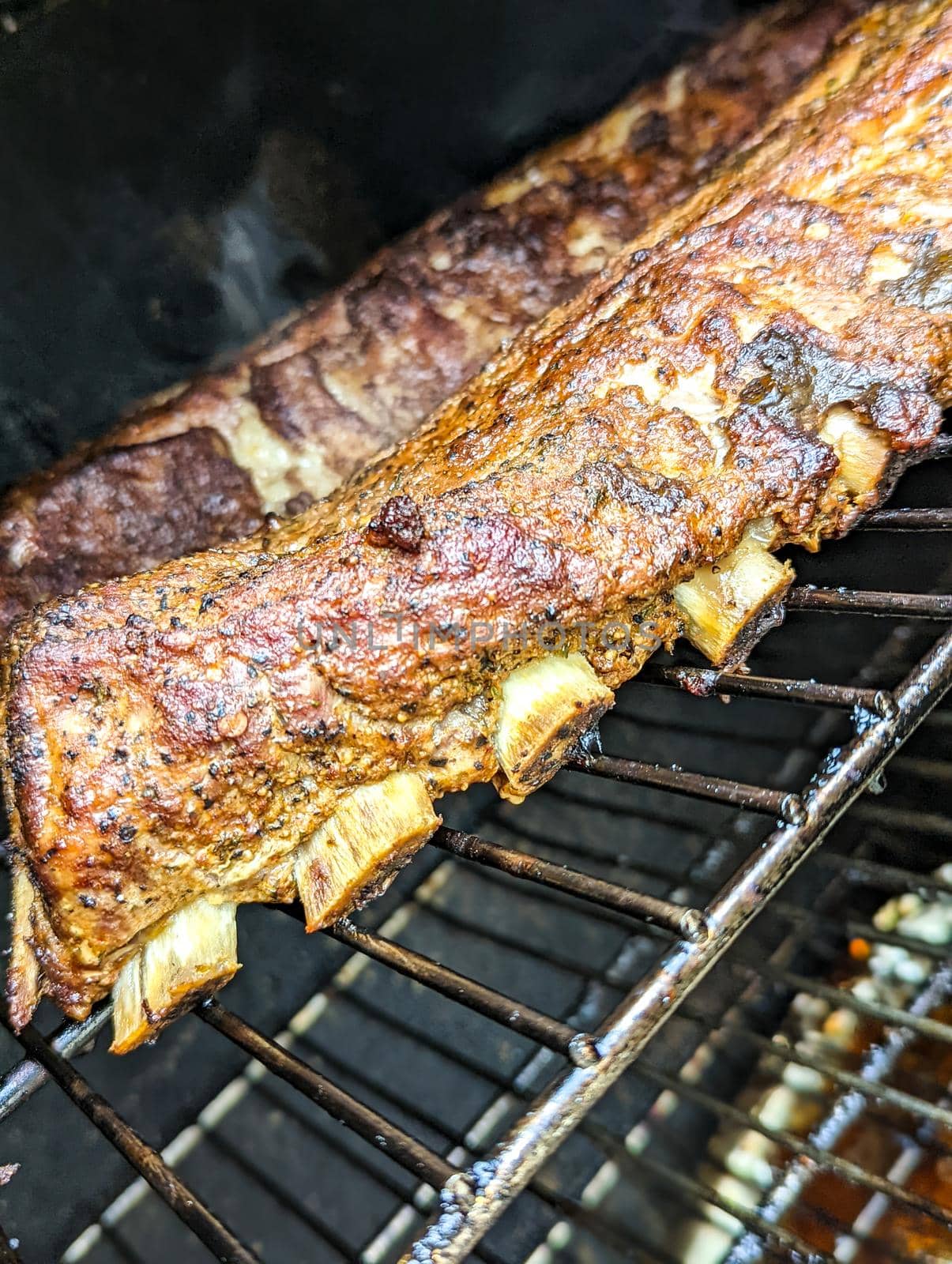 smoked bbq ribs slabs ready to eat by digidreamgrafix