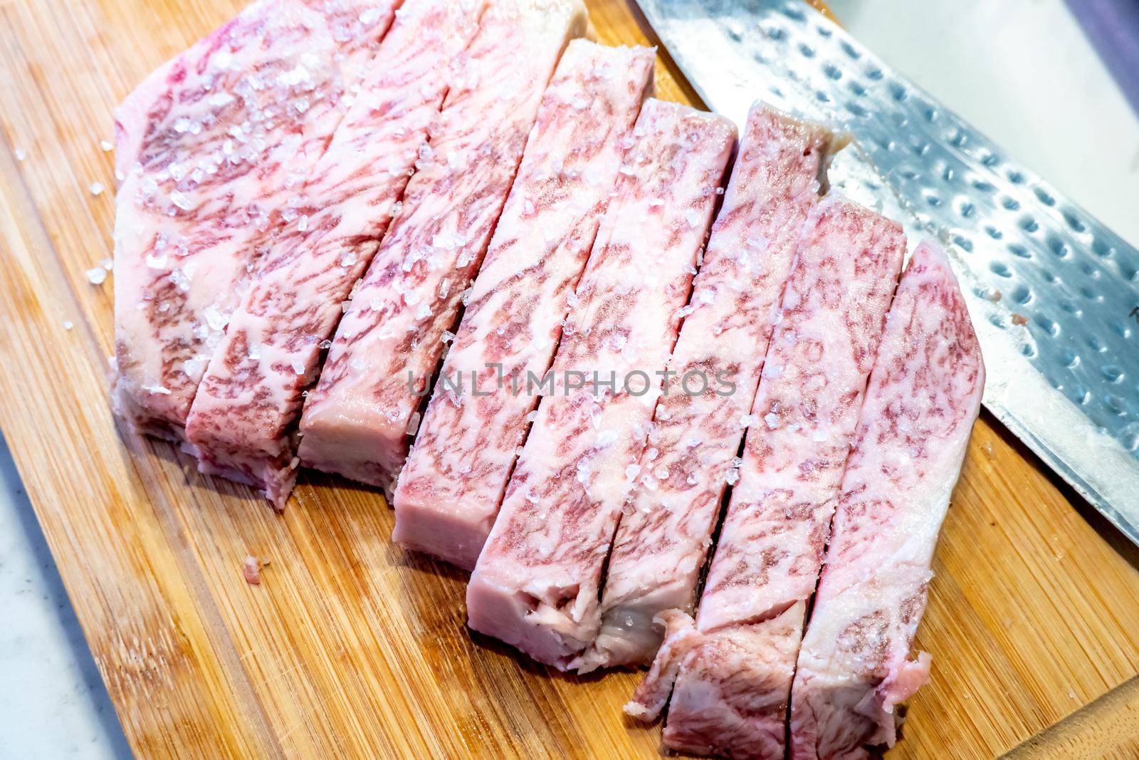 Premium Rare Slices many parts of Wagyu A5 beef with high-marbled texture