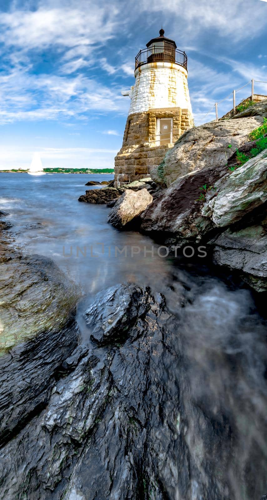 castle hill lighthouse in newport rhode island by digidreamgrafix