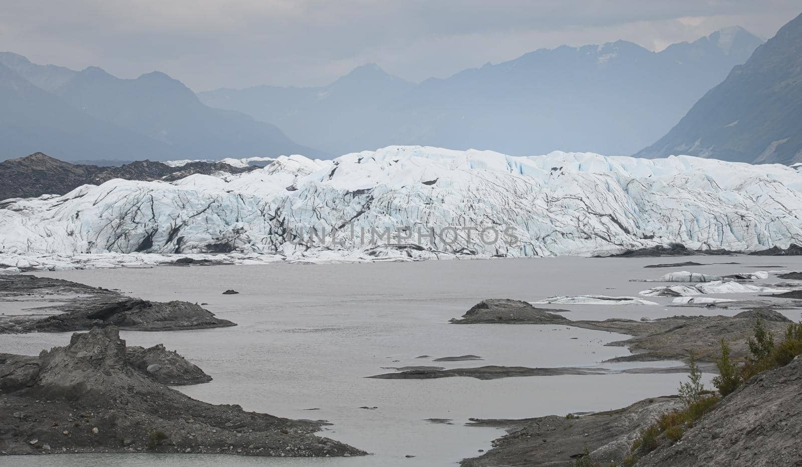 Melting retreating Glacier from climate change