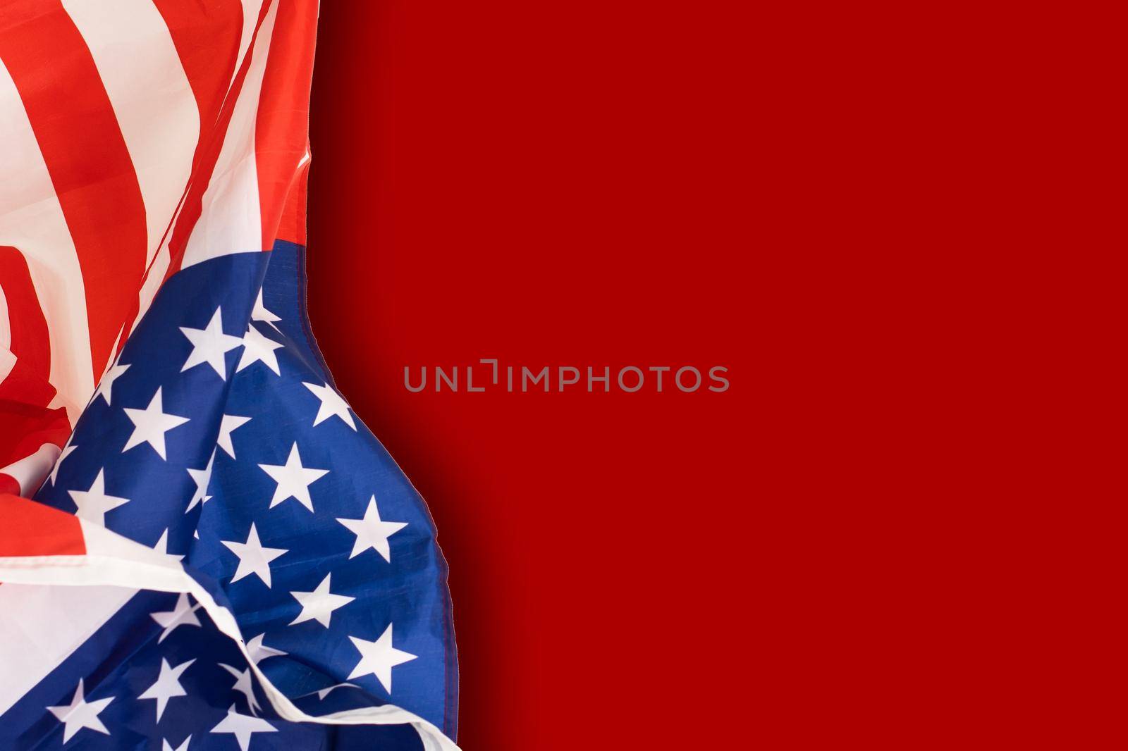 fragment of the flag of the United States on a red background by Andelov13
