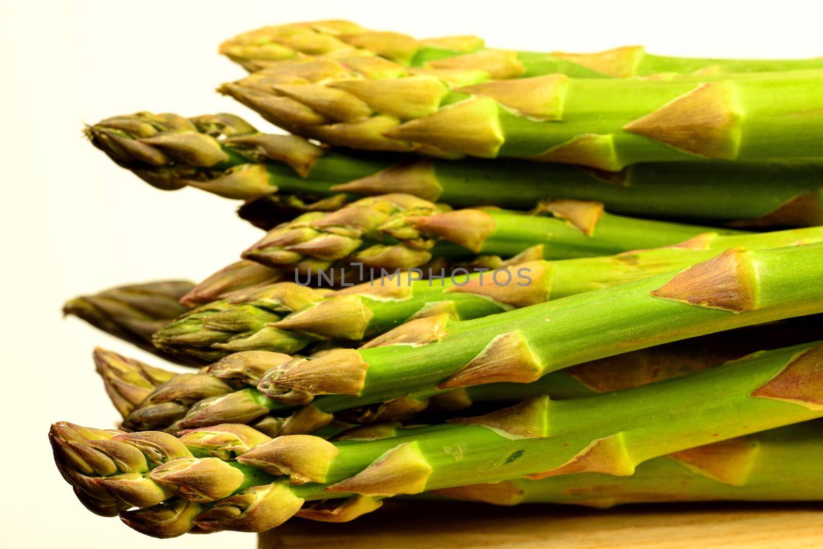 fresh green asparagus in a closeup