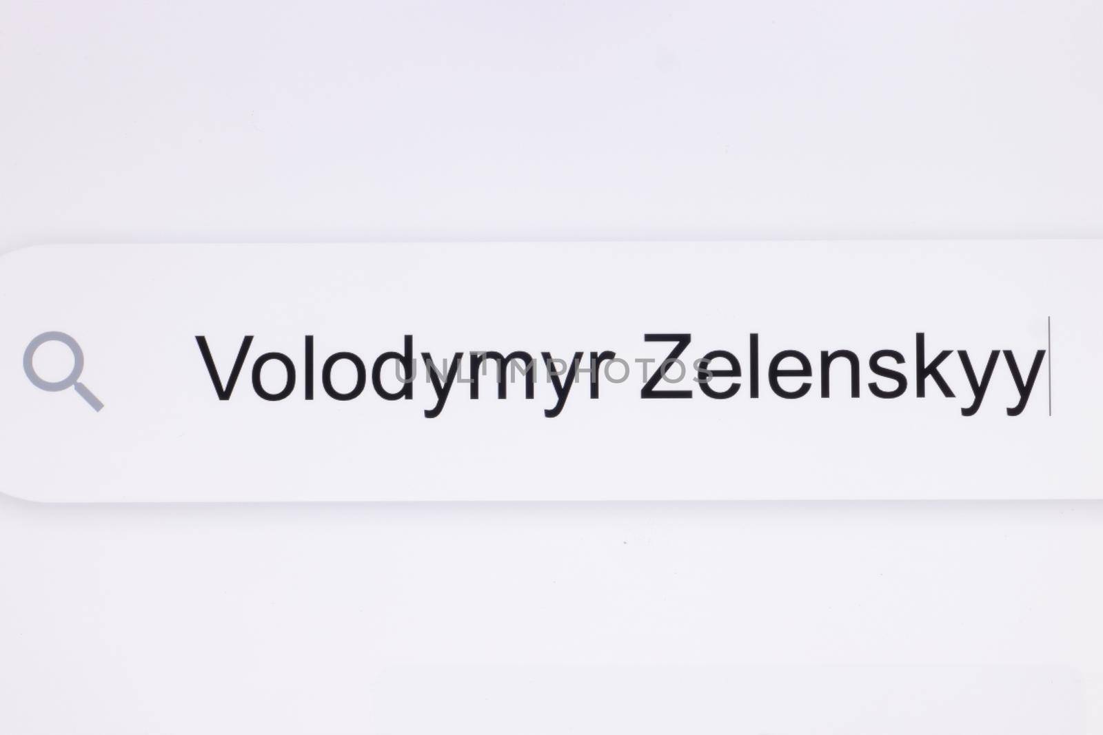 Volodymyr Zelensky headline titles across international media in white background. Close Up of searching for Volodymyr Zelensky on the Internet. President of Ukraine Volodymyr Zelensky. by uflypro