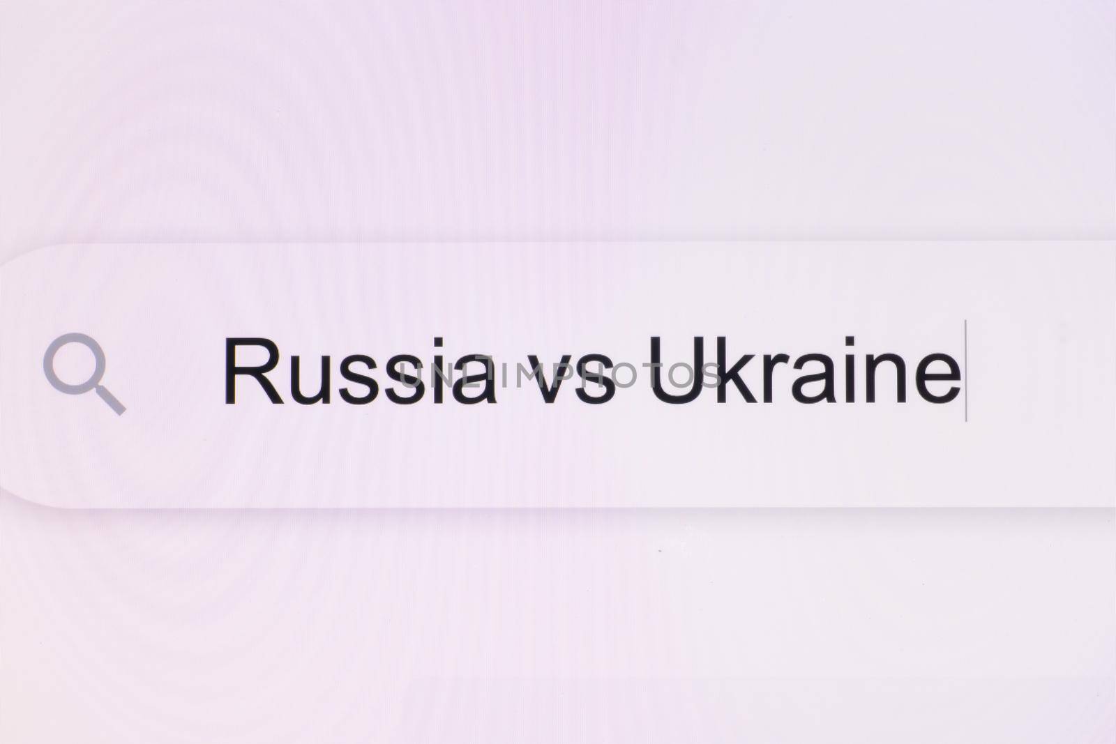 Russia vs Ukraine - Internet browser search bar question typing text with camera movement. Typing text Russia vs Ukraine. by uflypro