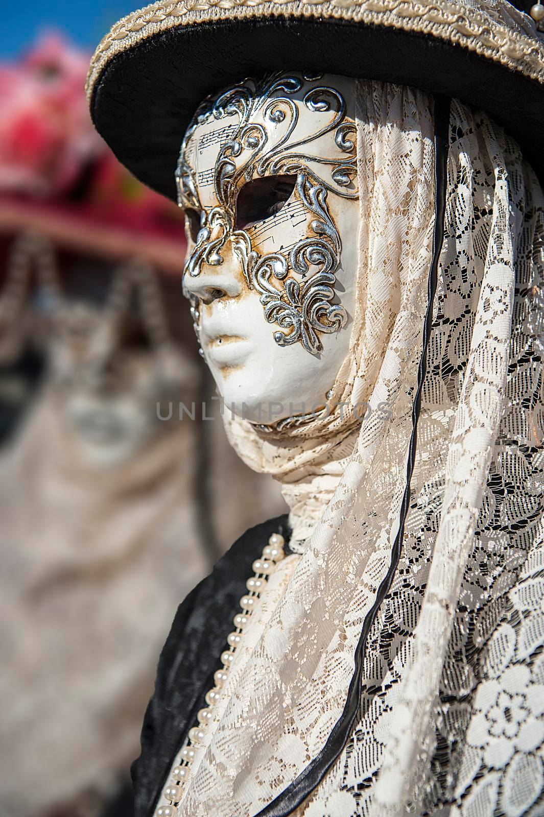 VENICE, ITALY - Febrary 20 2020: The masks of the Venice carnival 2020