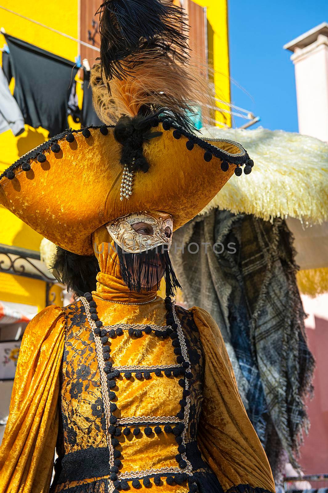 VENICE, ITALY - Febrary 20 2020: The masks of the Venice carnival 2020