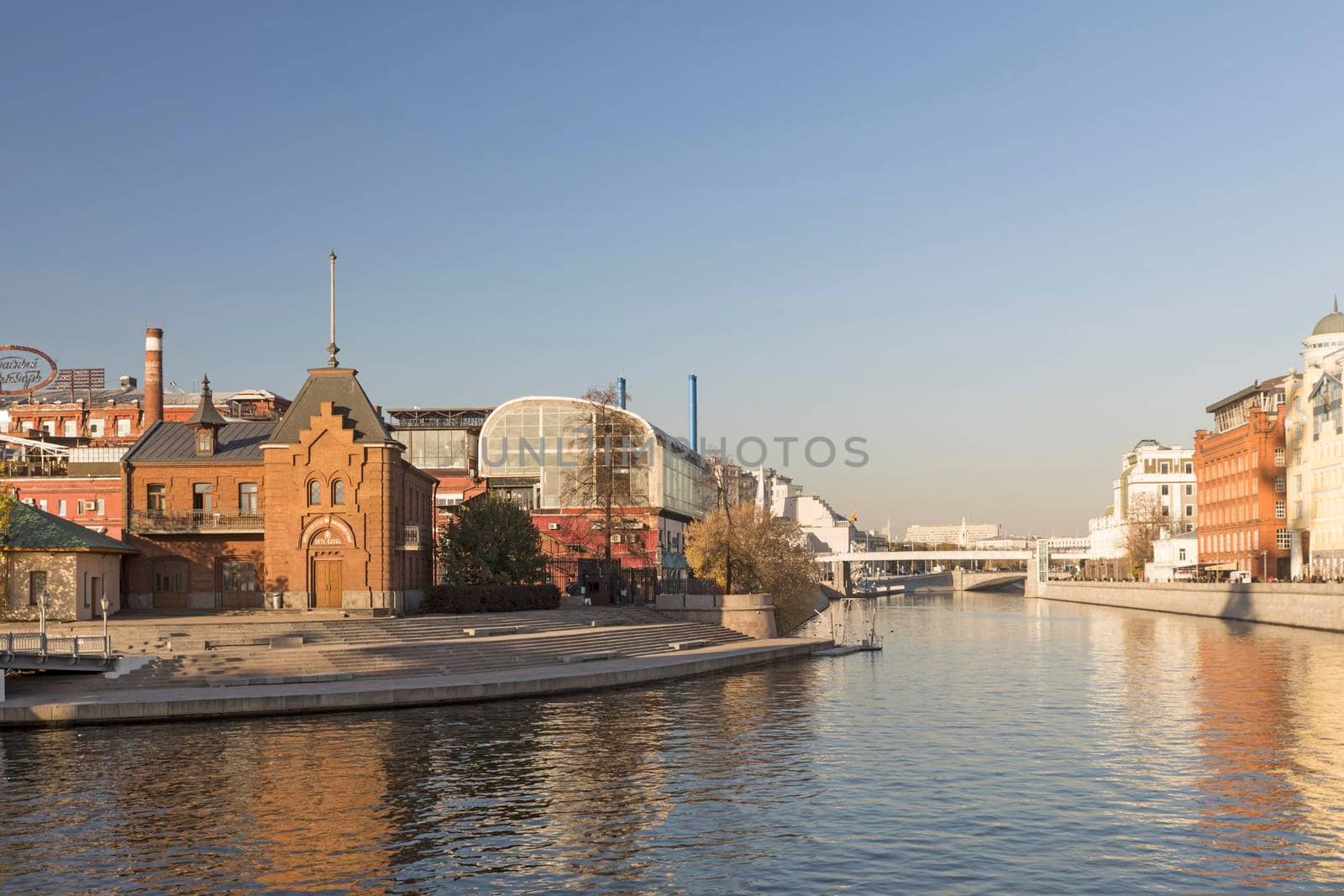 View from the bridge at Bolotnaya Embankment by elenarostunova