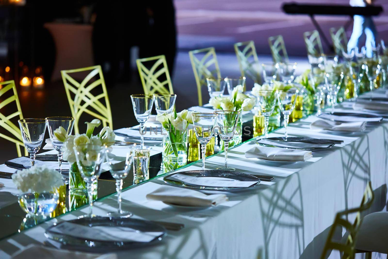 Image of a beautifully decorated wedding venue.