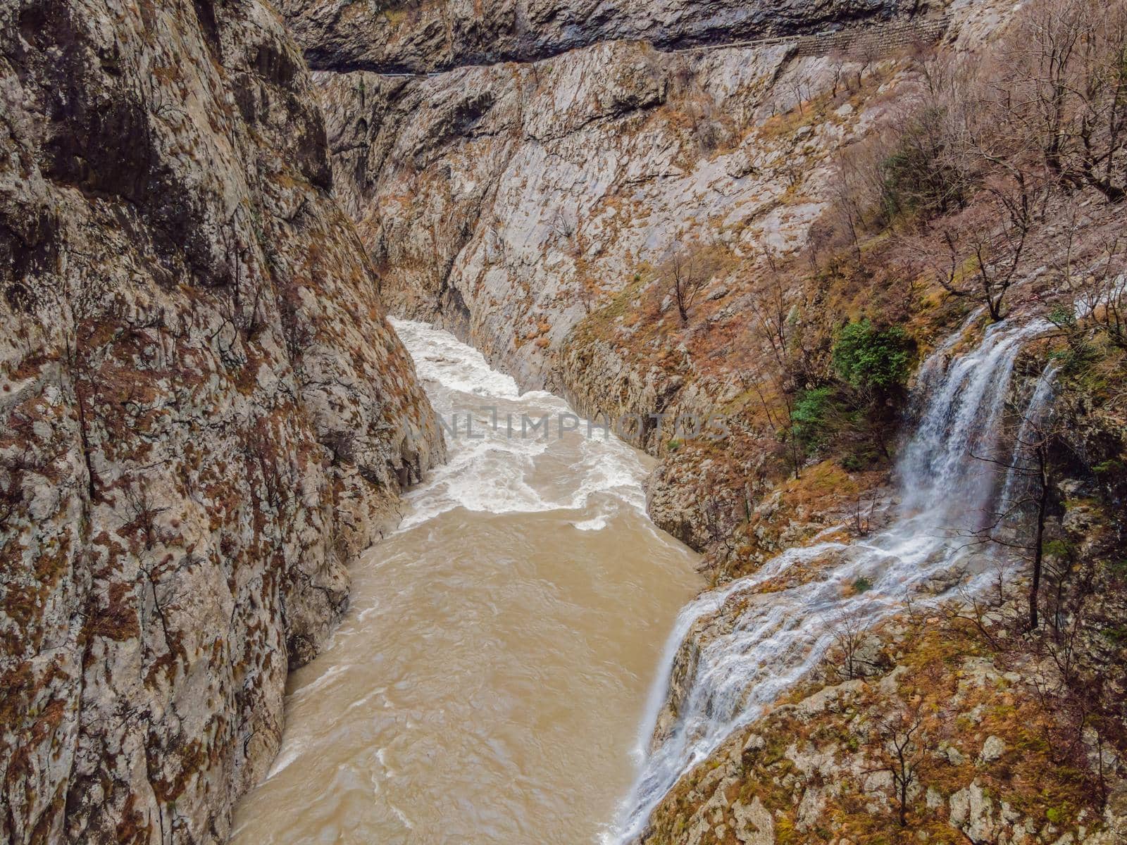 Beautiful Canyon of Moraca river in winter, Montenegro or Crna Gora, Balkan, Europe by galitskaya