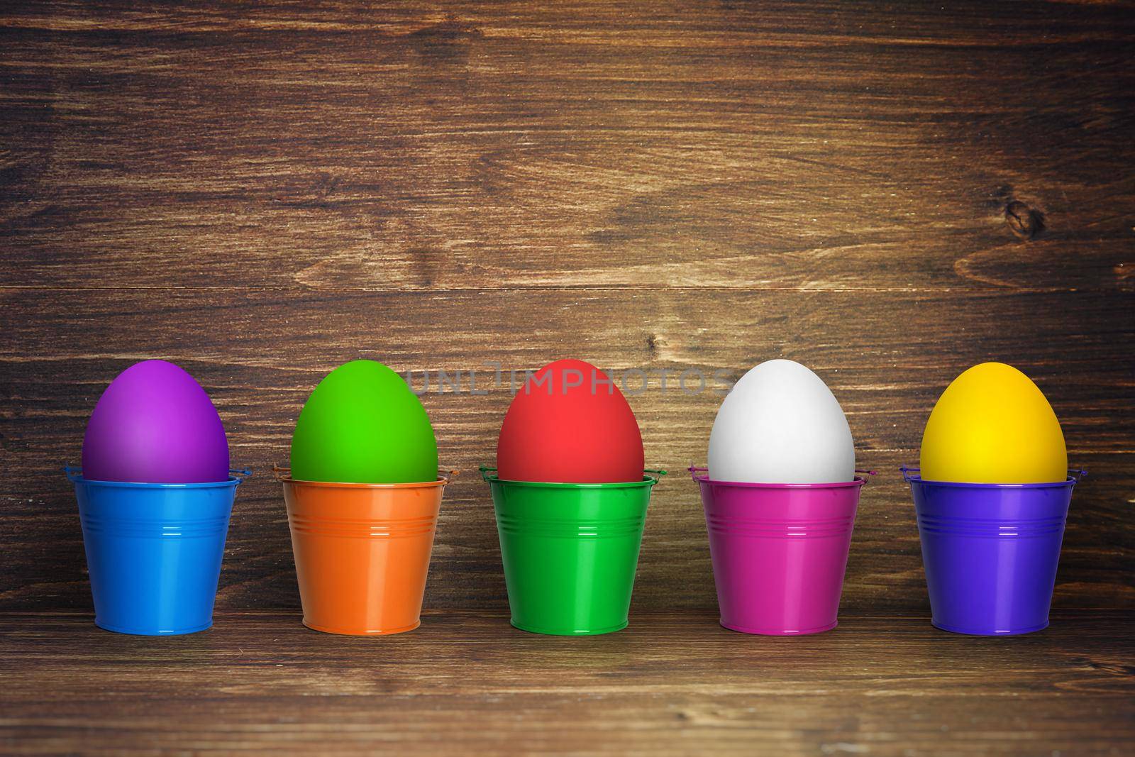Easter composition with eggs. Festive and decoration.