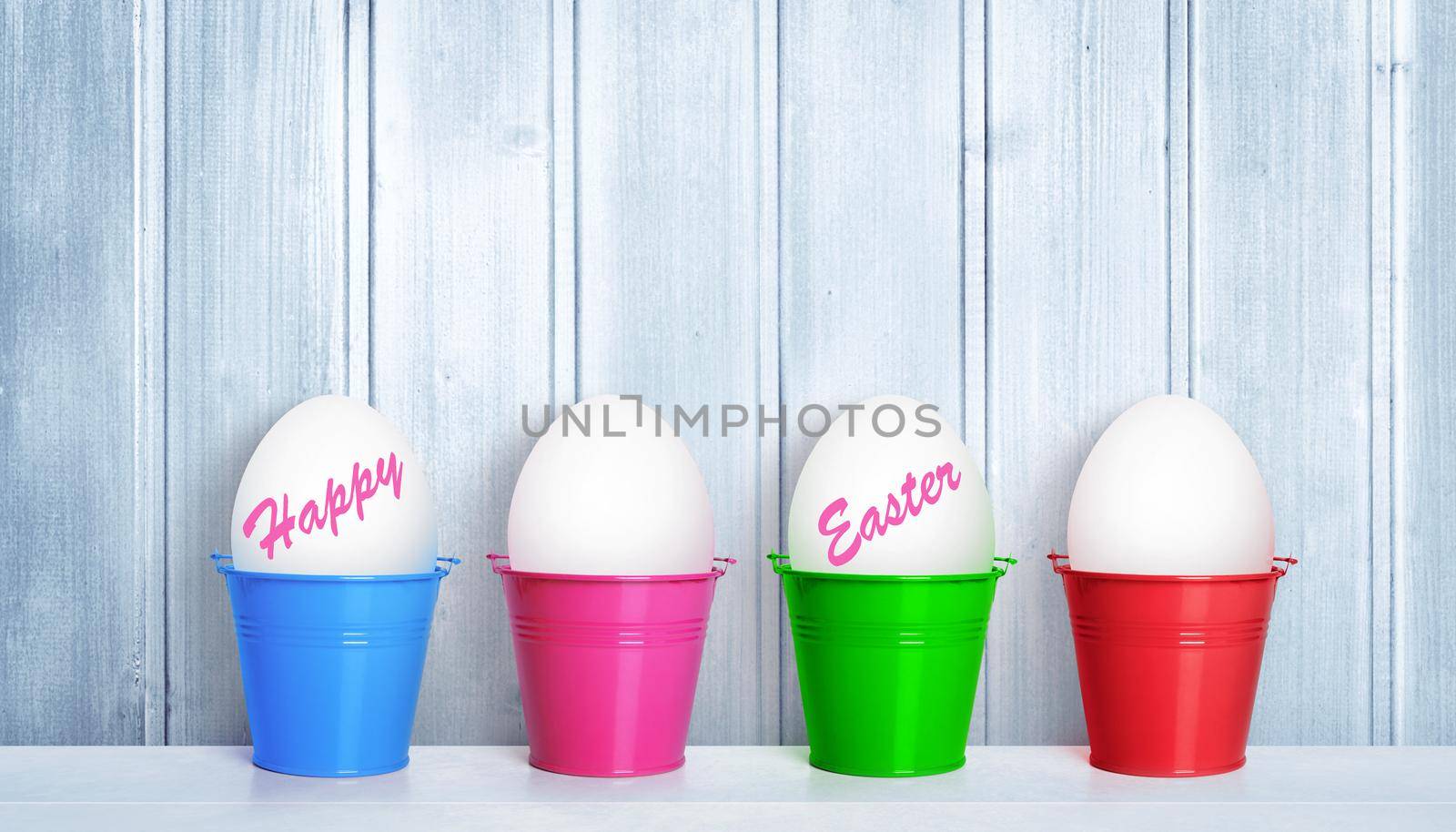 Easter composition with eggs. Festive and decoration.