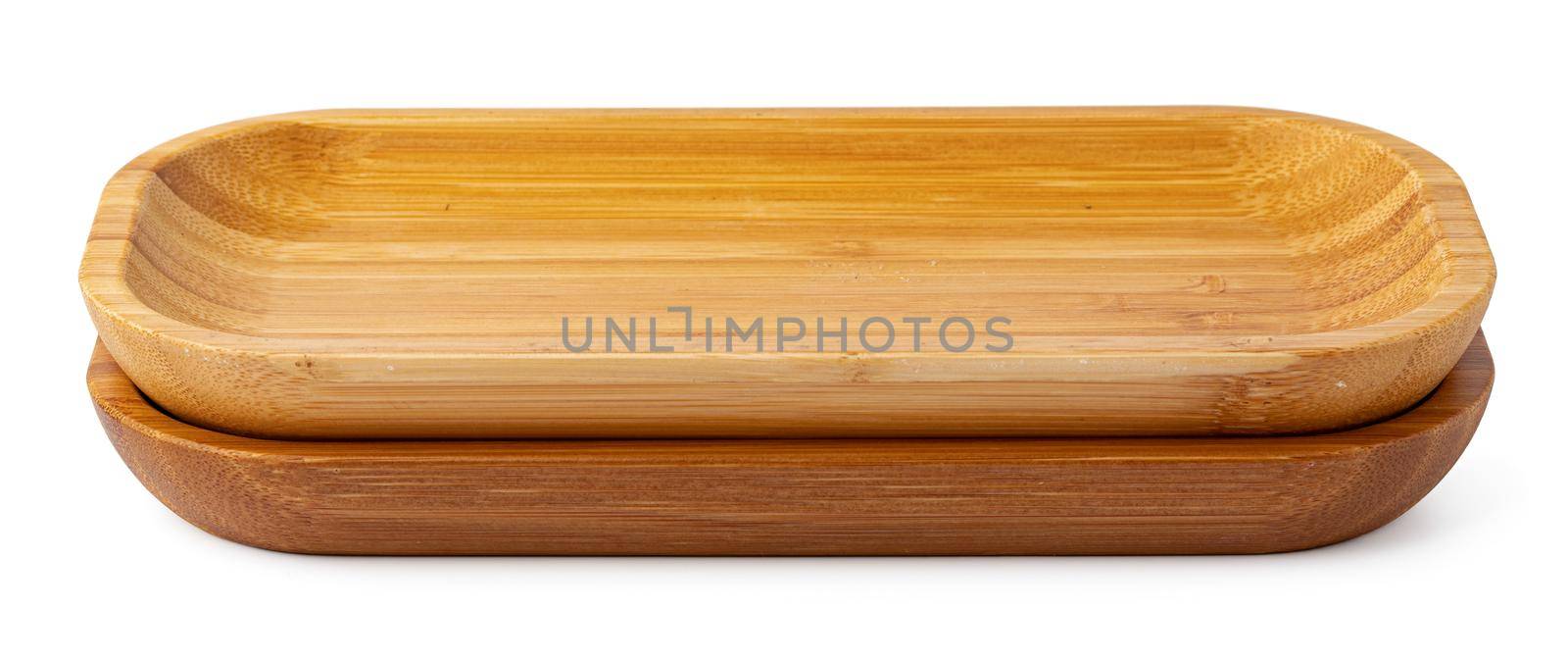 Wooden plate isolated on white background, close up by Fabrikasimf