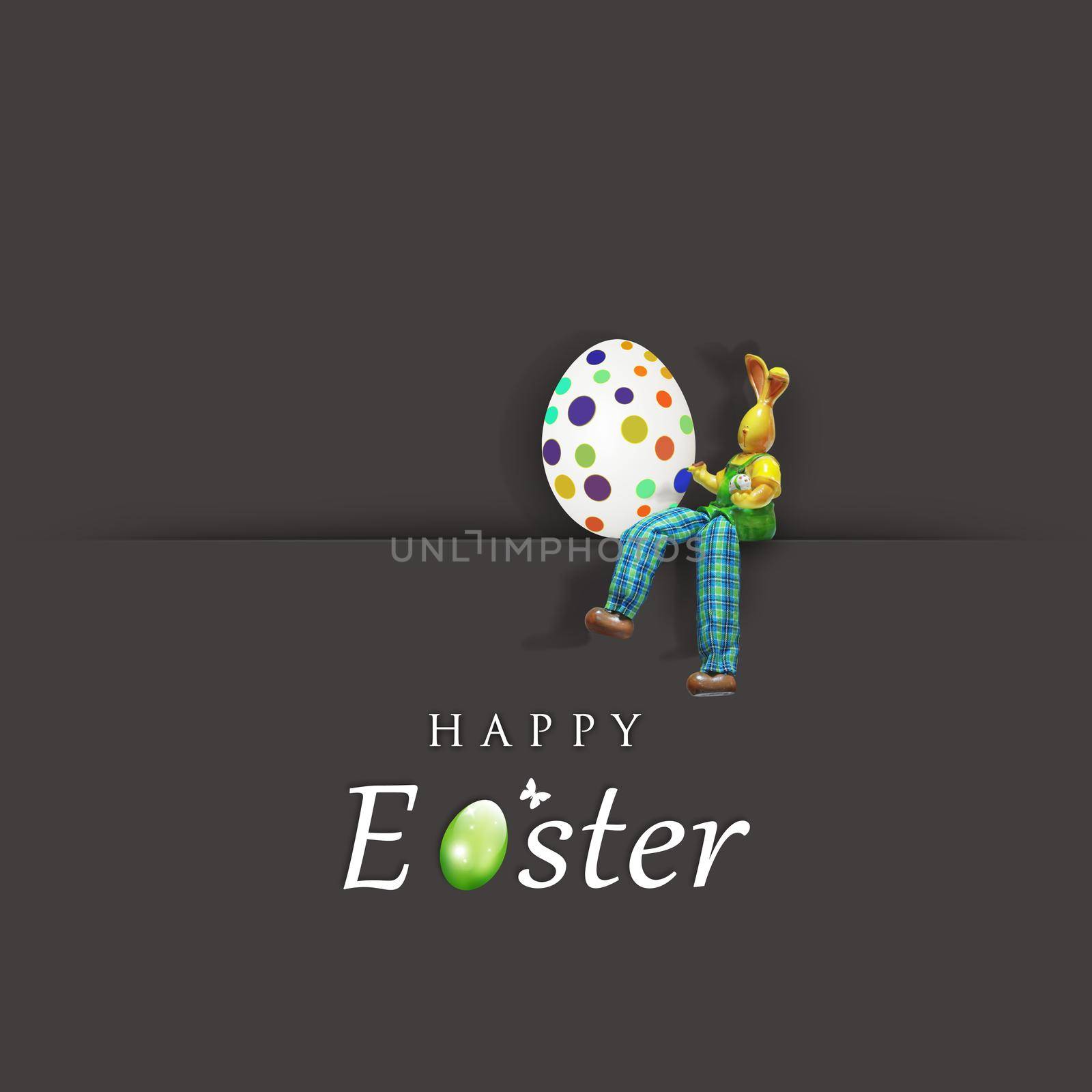 Beautiful Easter background with Easter rabbit. 3d illustration by Taut