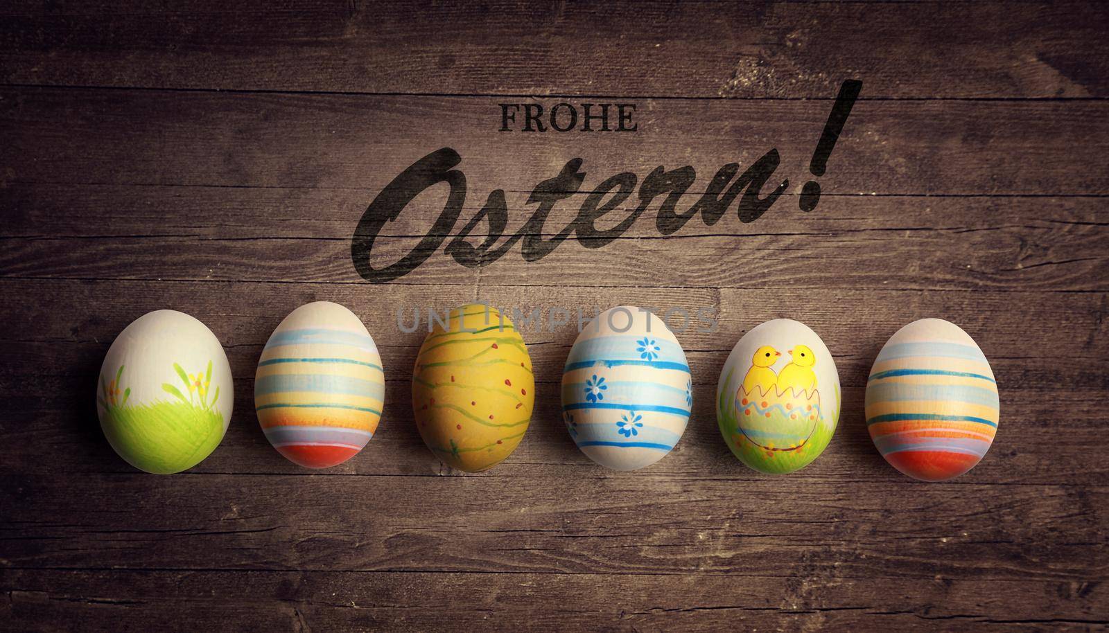 Easter composition with eggs. Festive and decoration.