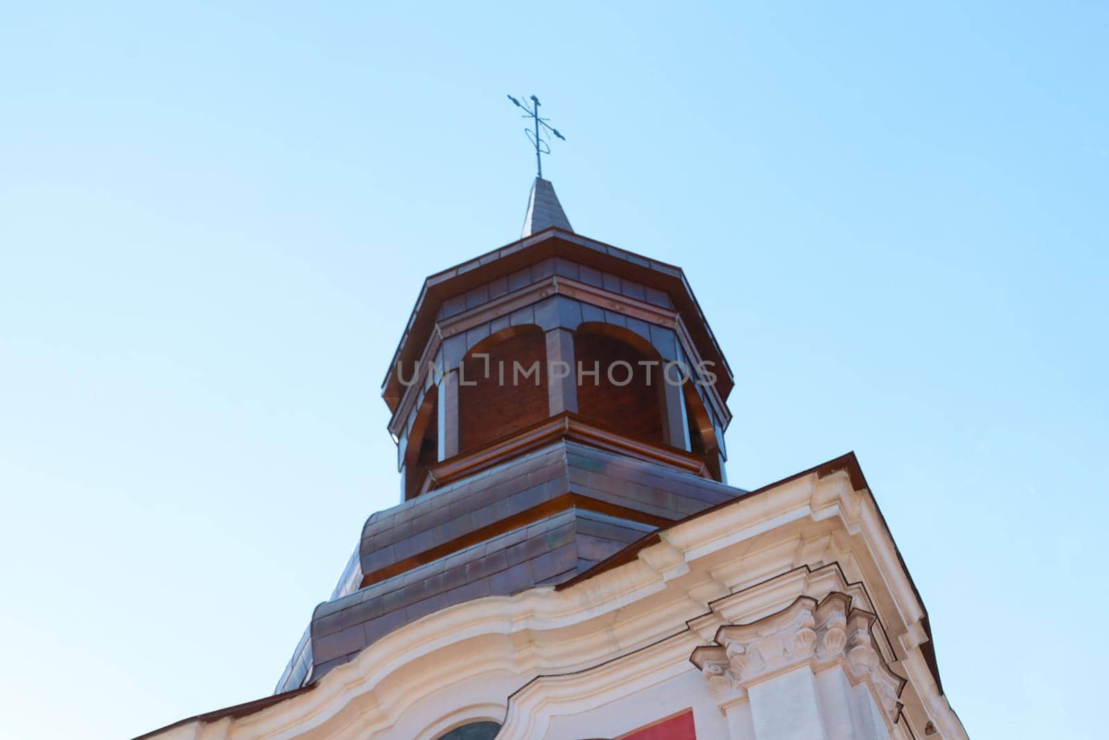 Beautiful old dome of the church or church against the sky. by kip02kas