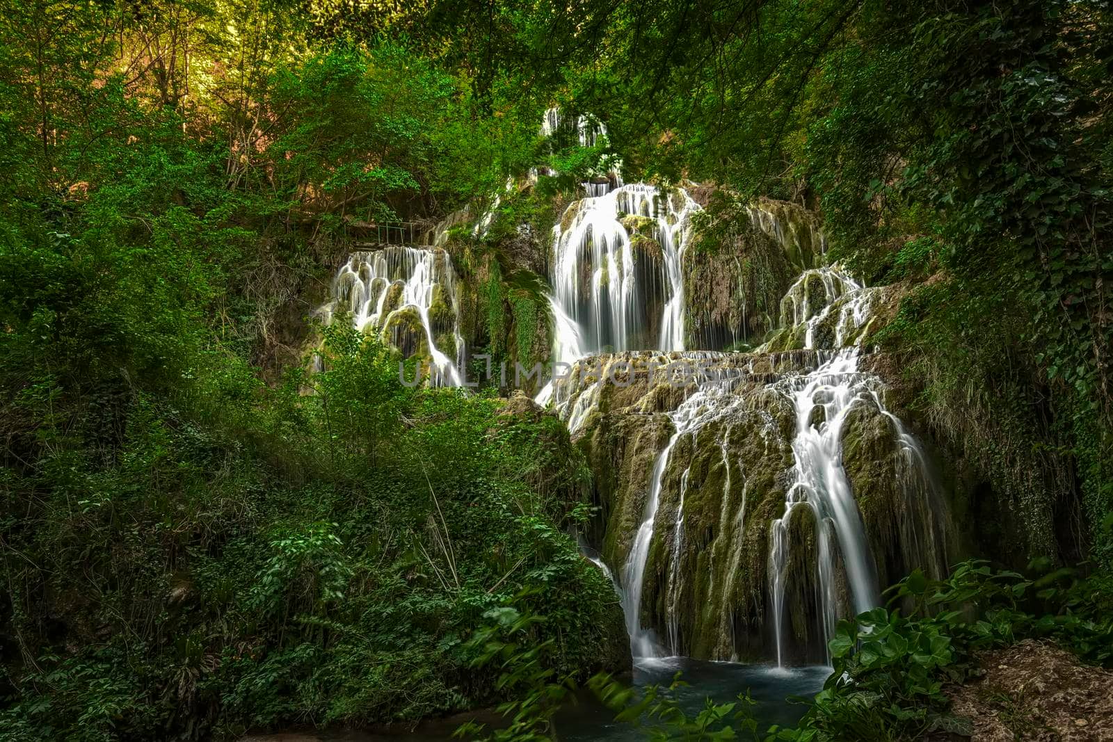 Cascade waterfalls. Krushuna falls in Bulgaria near the village of Krushuna, Letnitsa.