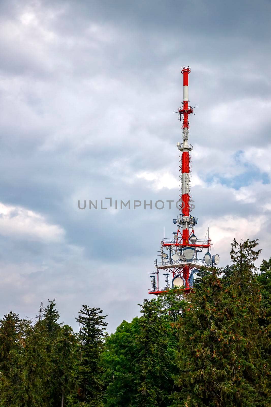 telecommunication tower at ? hills. Vertical view by EdVal