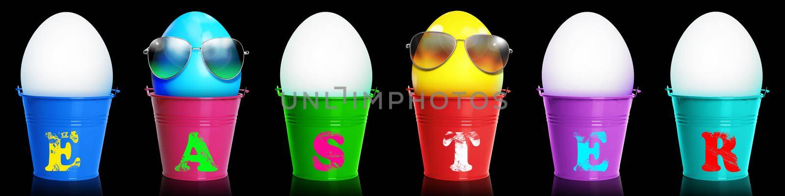 Easter composition with eggs. Festive decoration. Happy Easter.
