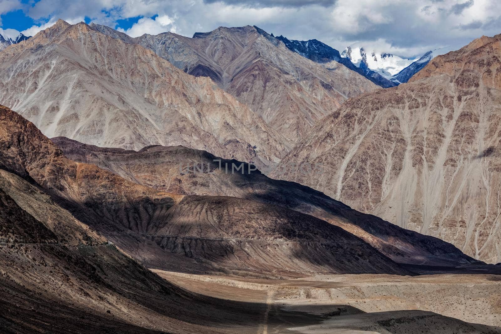 View of Himalayas near Kardung La pass. Ladakh, India by dimol
