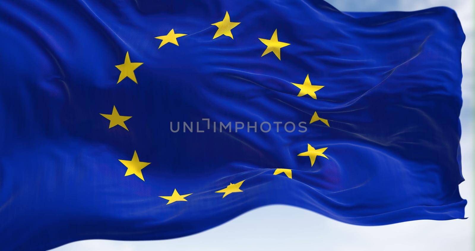 The flag of The European Union flapping in the wind by rarrarorro