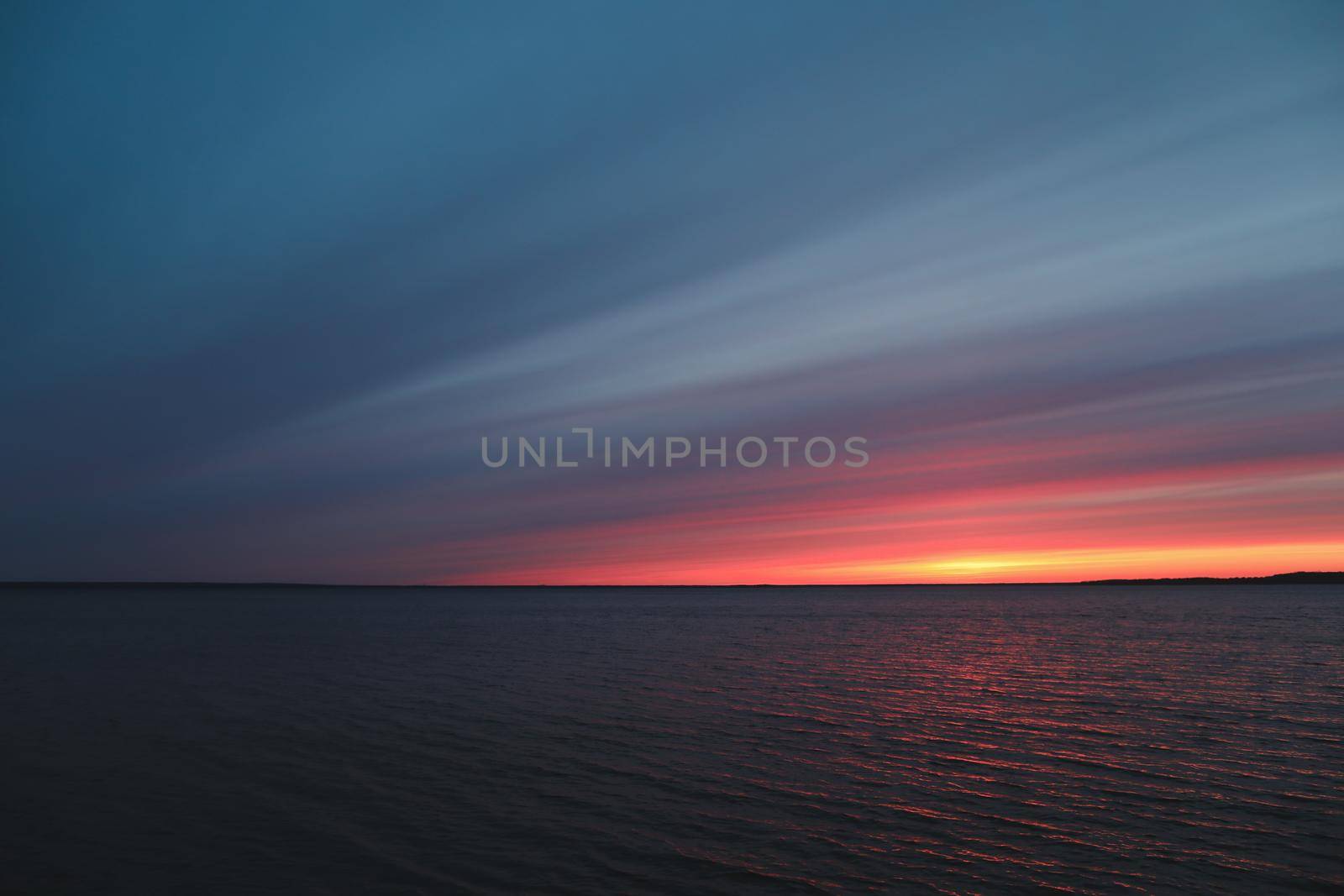 Colorful cloudy sky at sunset. Gradient color. Sky texture. Beautiful abstract nature sunset as background.