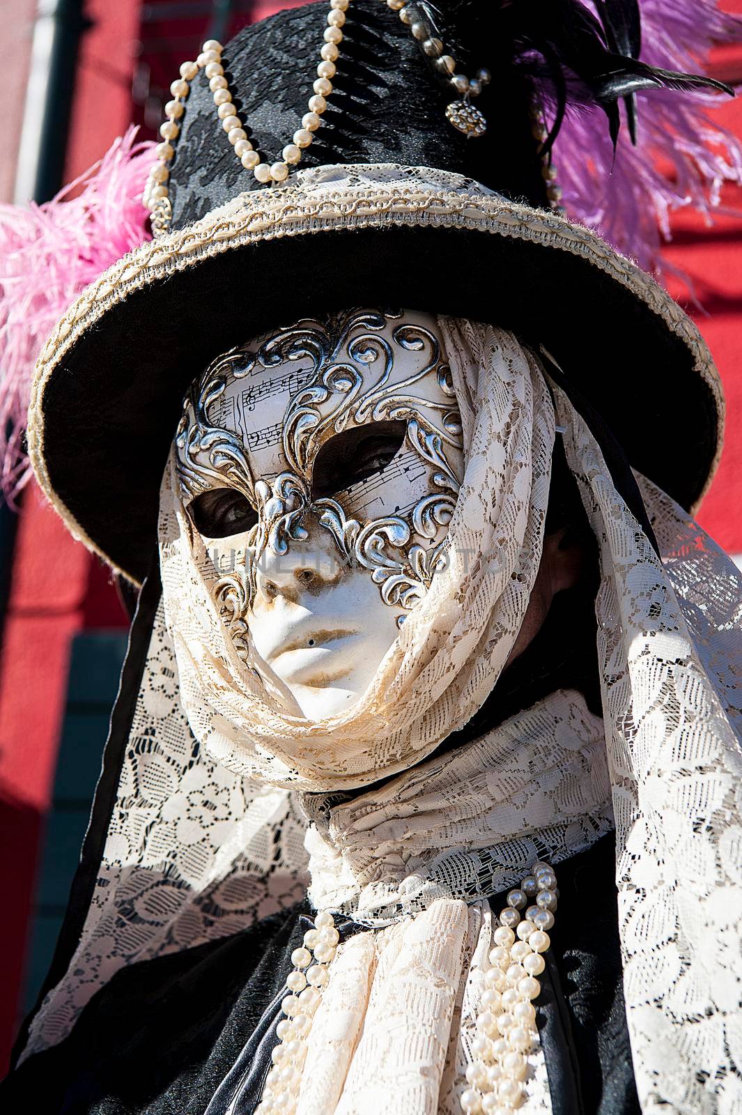 VENICE, ITALY - Febrary 20 2020: The masks of the Venice carnival 2020