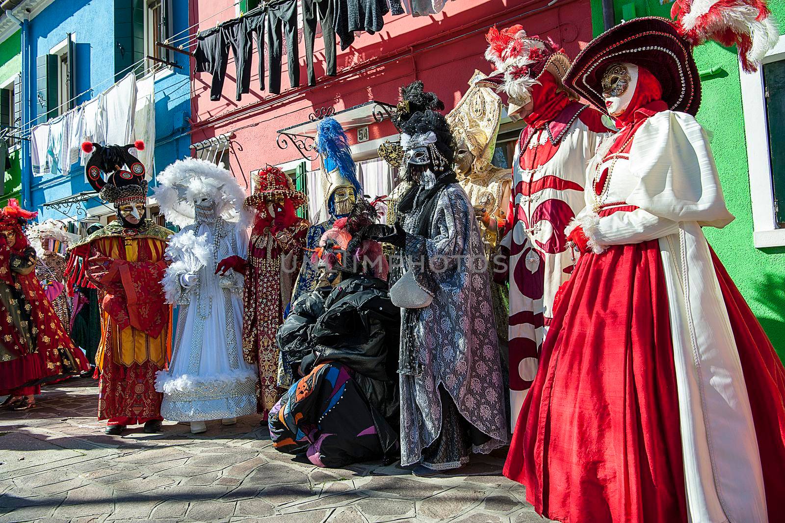 VENICE, ITALY - Febrary 20 2020: The masks of the Venice carnival 2020