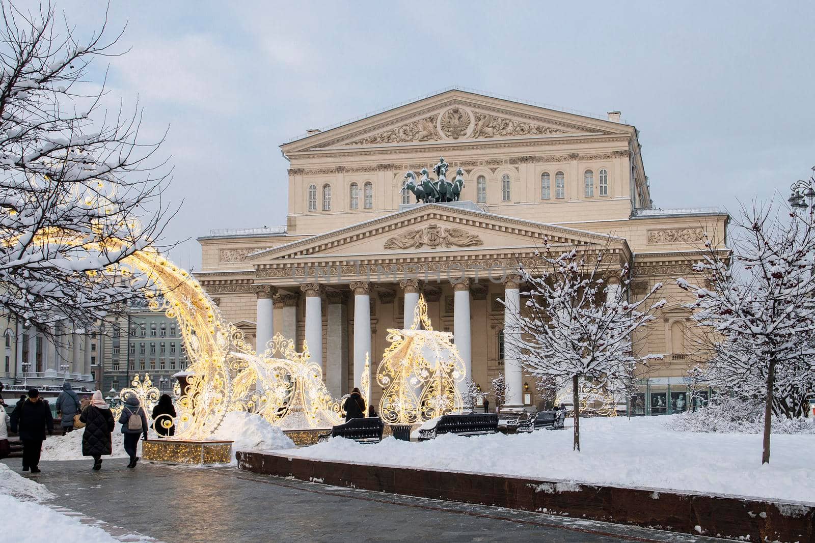 The square in front of the Bolshoi Theater, decorated for the New Year with decorations by elenarostunova