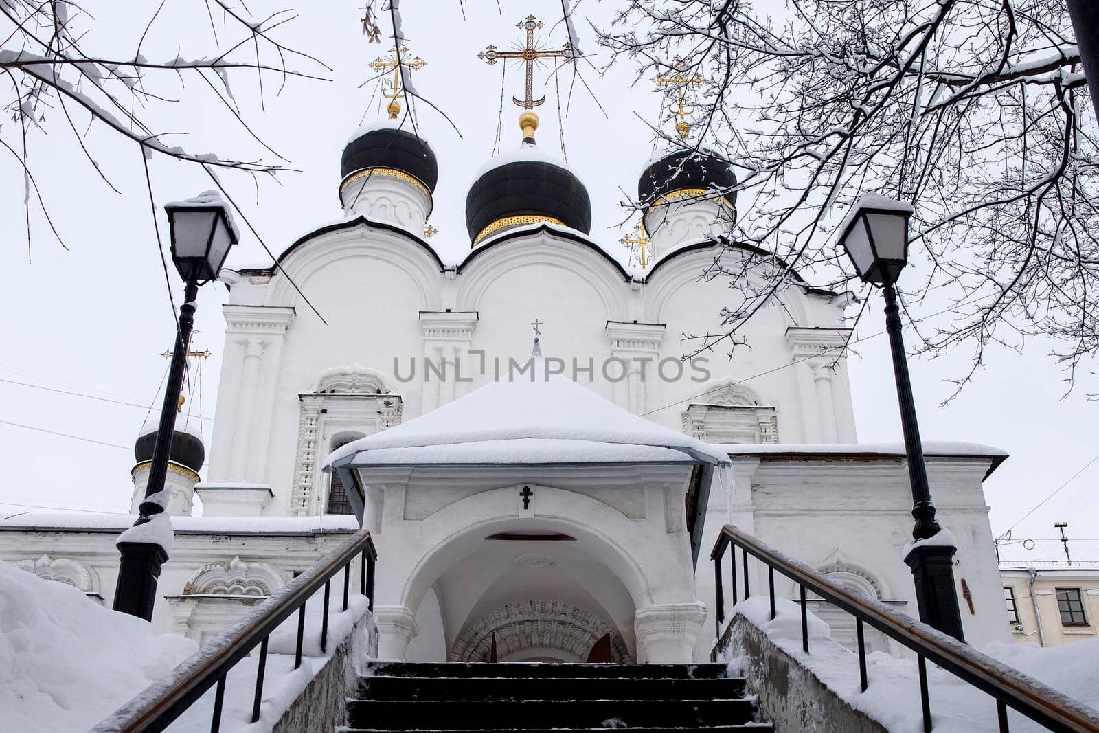 Moscow, Russia - 20 December 2021, The Church of St. Vladimir in the Old Gardens