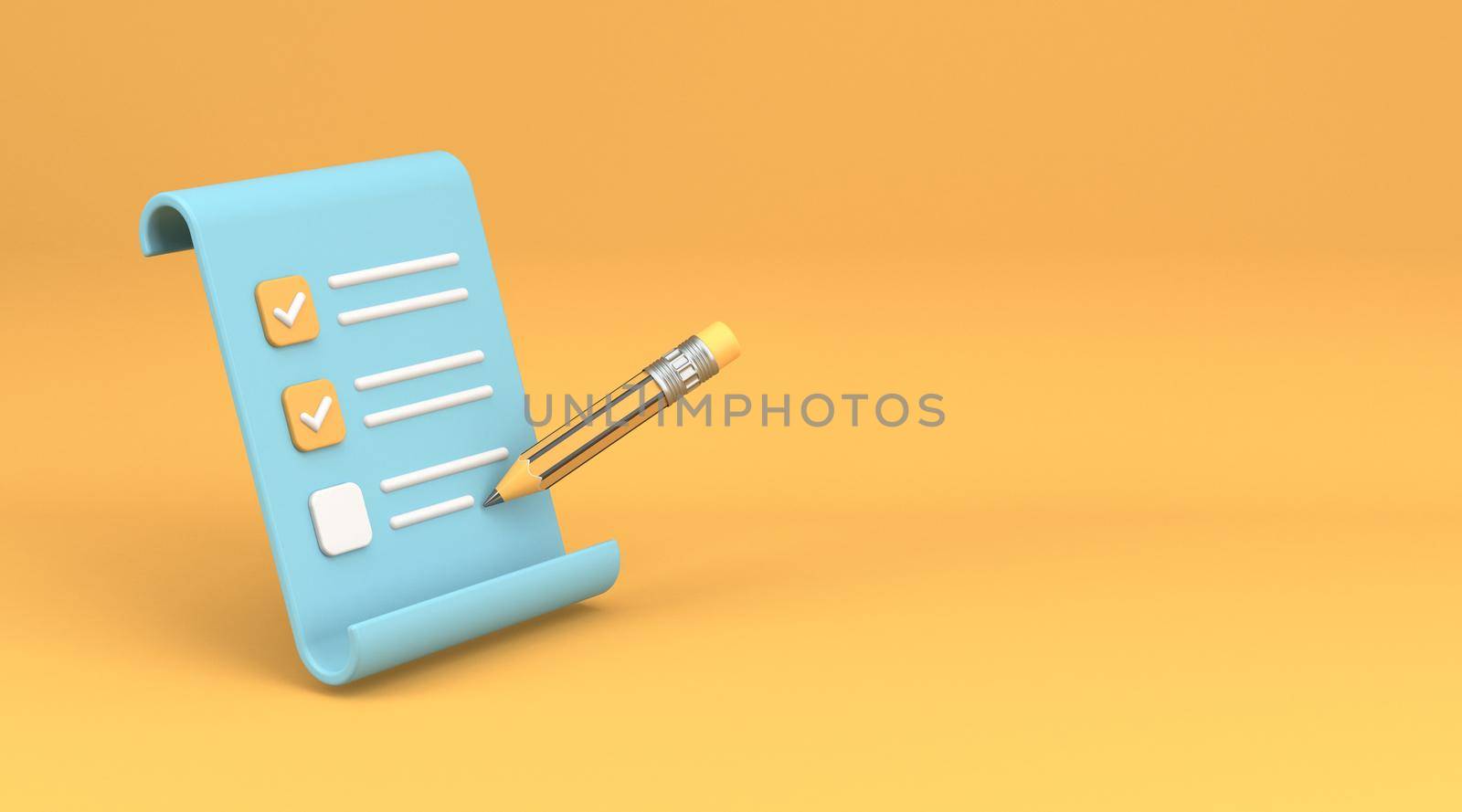 Notepad icon clipboard and pencil 3D by djmilic