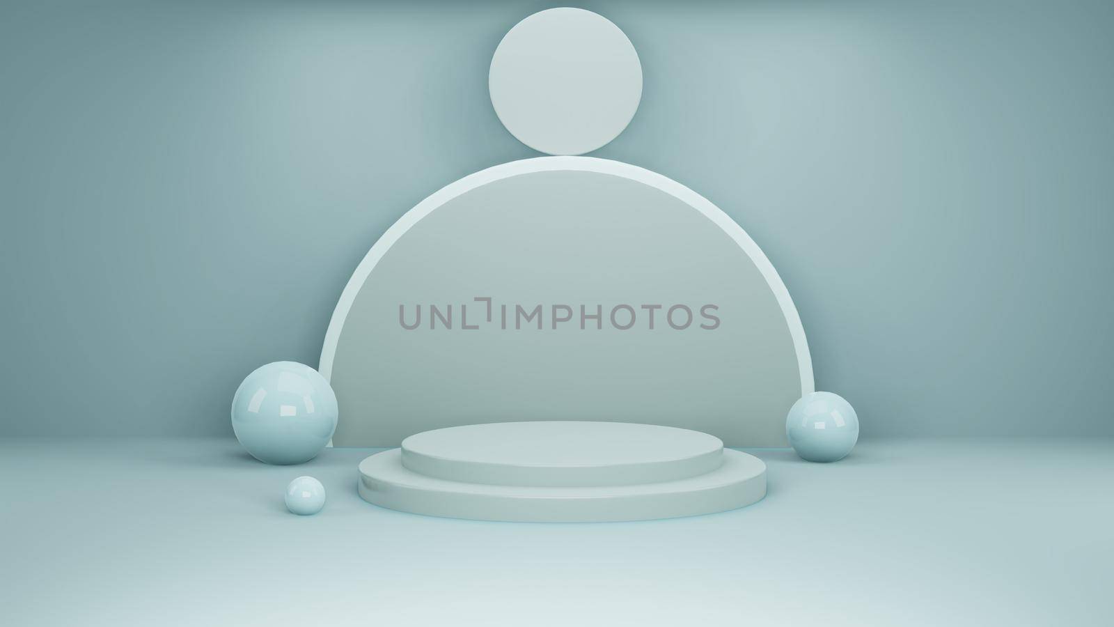 Abstract 3d render, Mock up podium for product presentation, abstract minimal concept, Showcase, blue geometric background, Product Presentation, can be used for commercial advertising by Benzoix