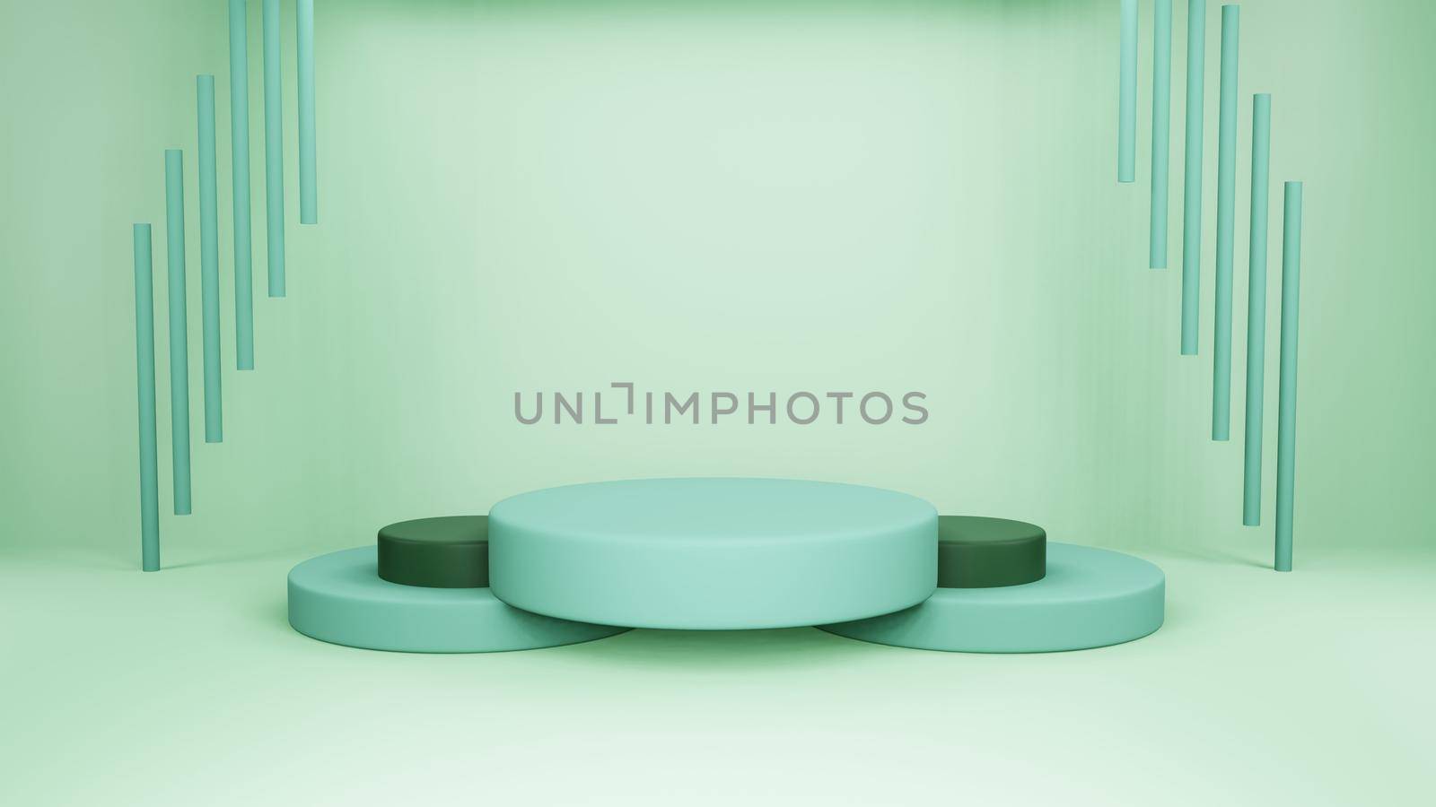podium 3d background minimal yellow green scene with geometric platform. background 3d rendering with podium. podium to show cosmetic products. Stage showcase on pedestal modern 3d studio green pastel by Benzoix