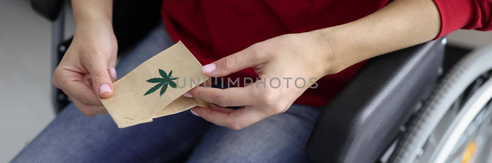 Paper package with leaf sign by kuprevich