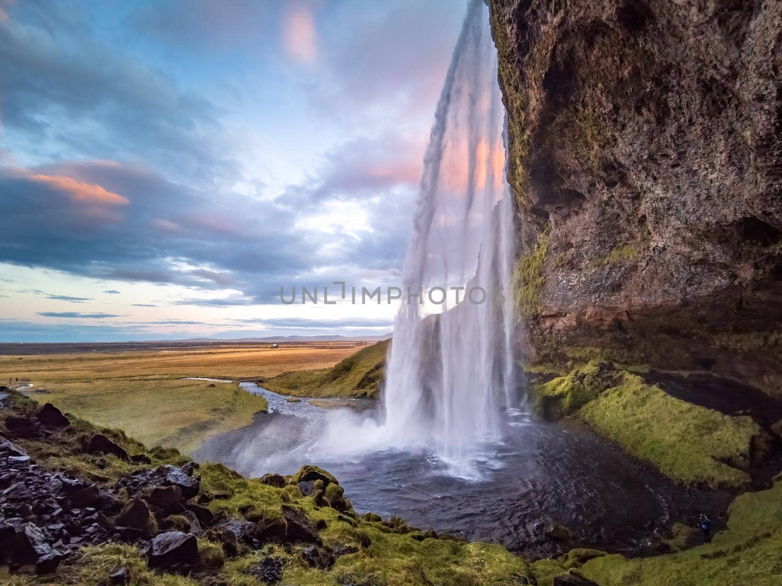 Seljalandsfoss waterfall at dawn, Iceland