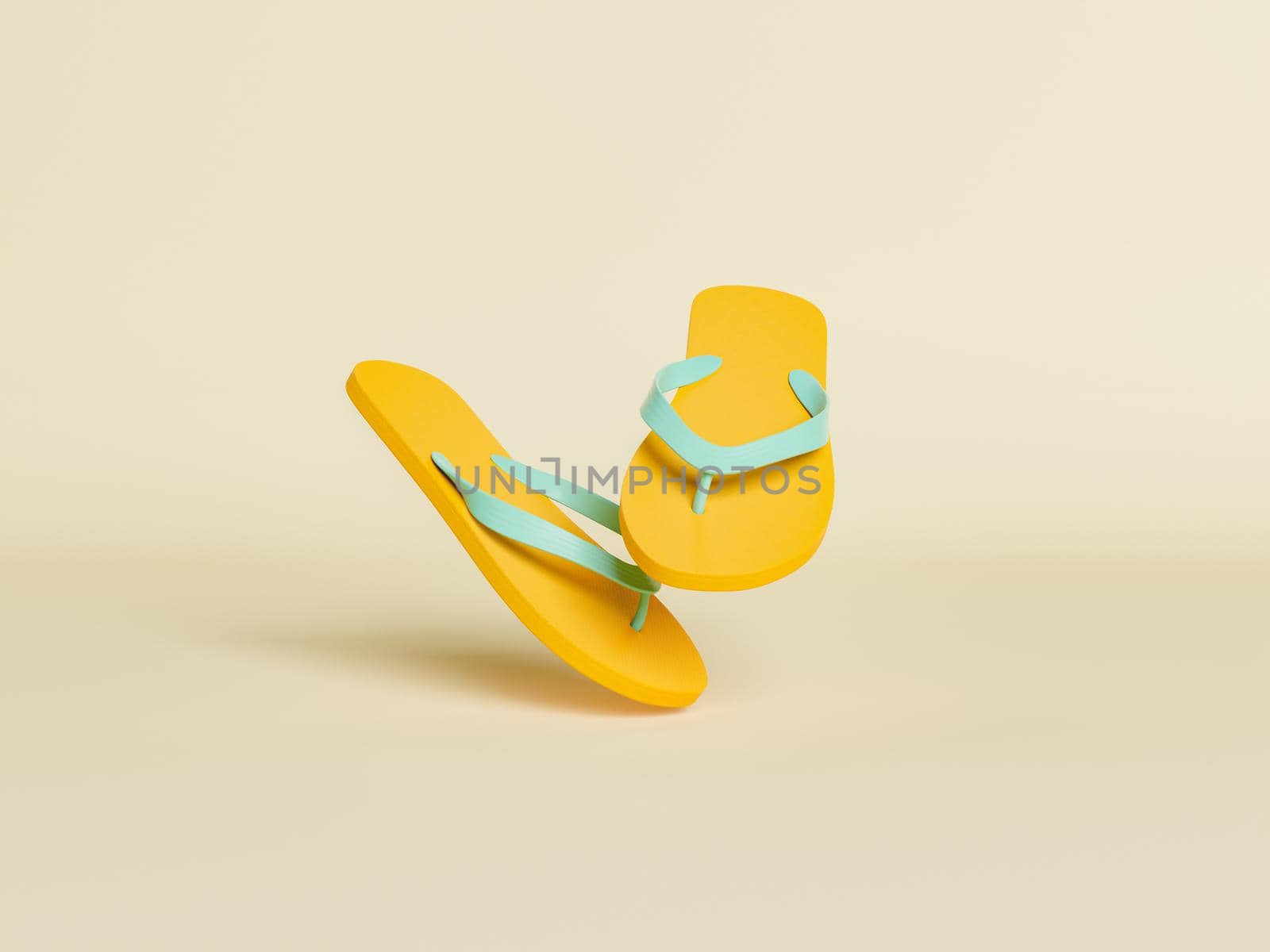 flip flops floating on studio background by asolano