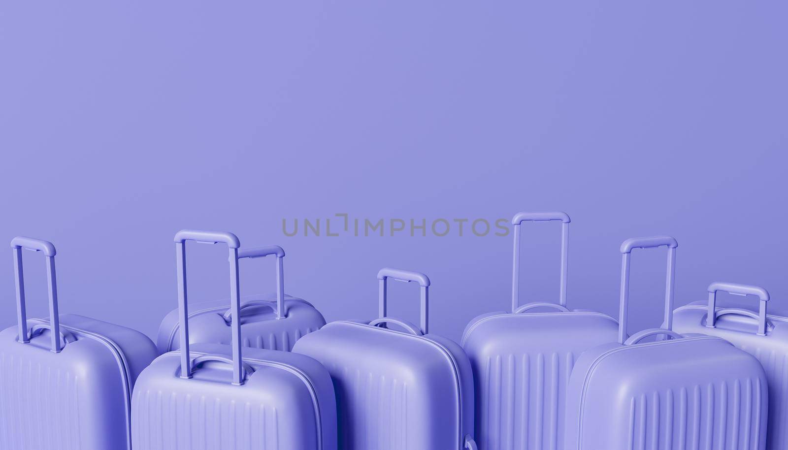 monochromatic banner of travel suitcases by asolano