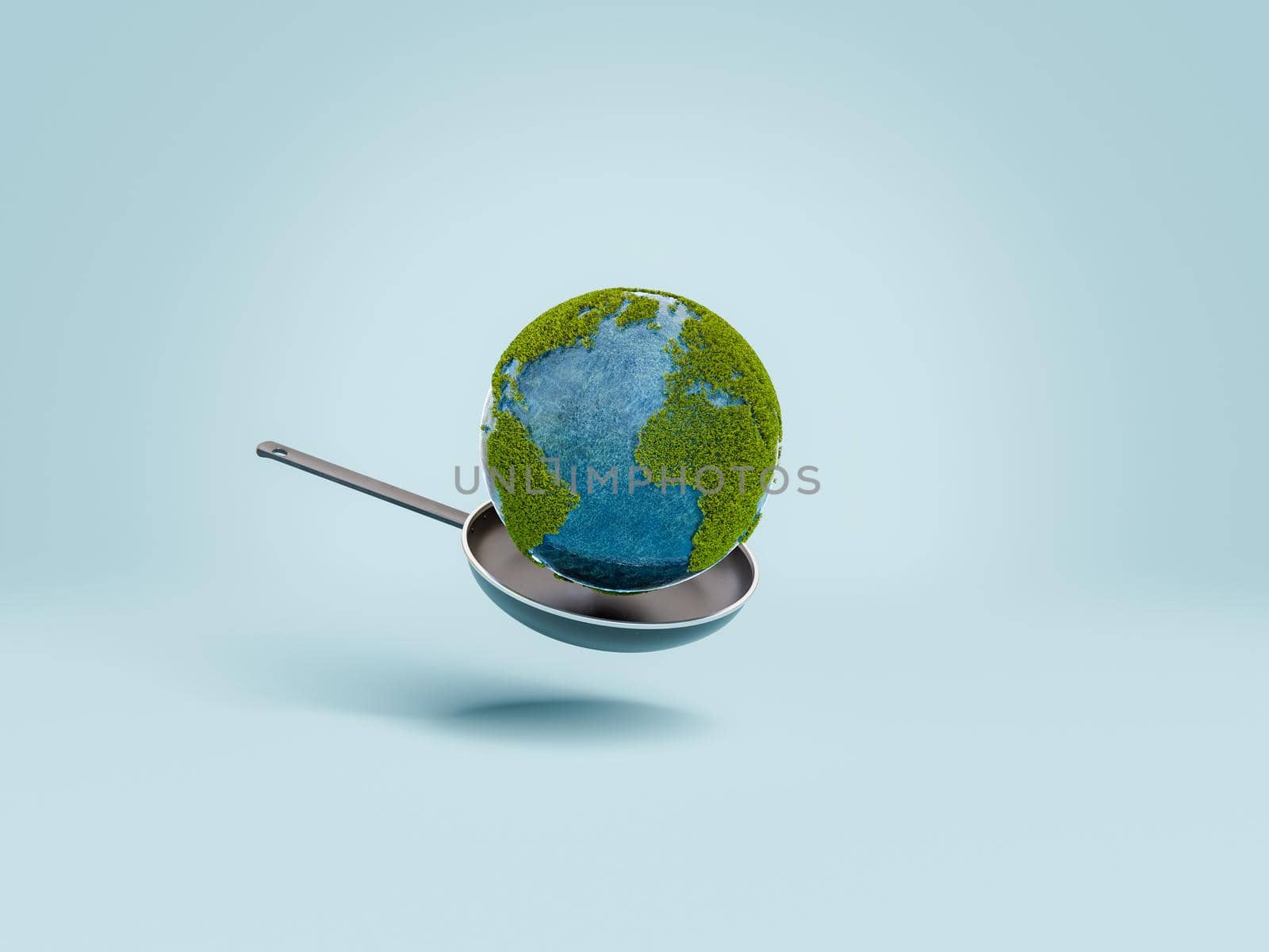 planet earth on a frying pan by asolano
