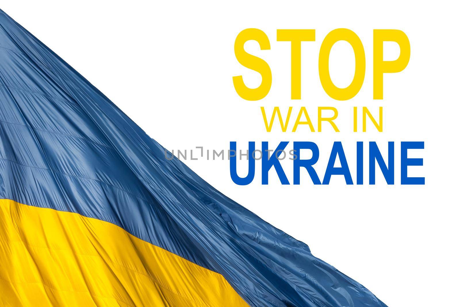 stop war in Ukraine banner illustration. by Andelov13