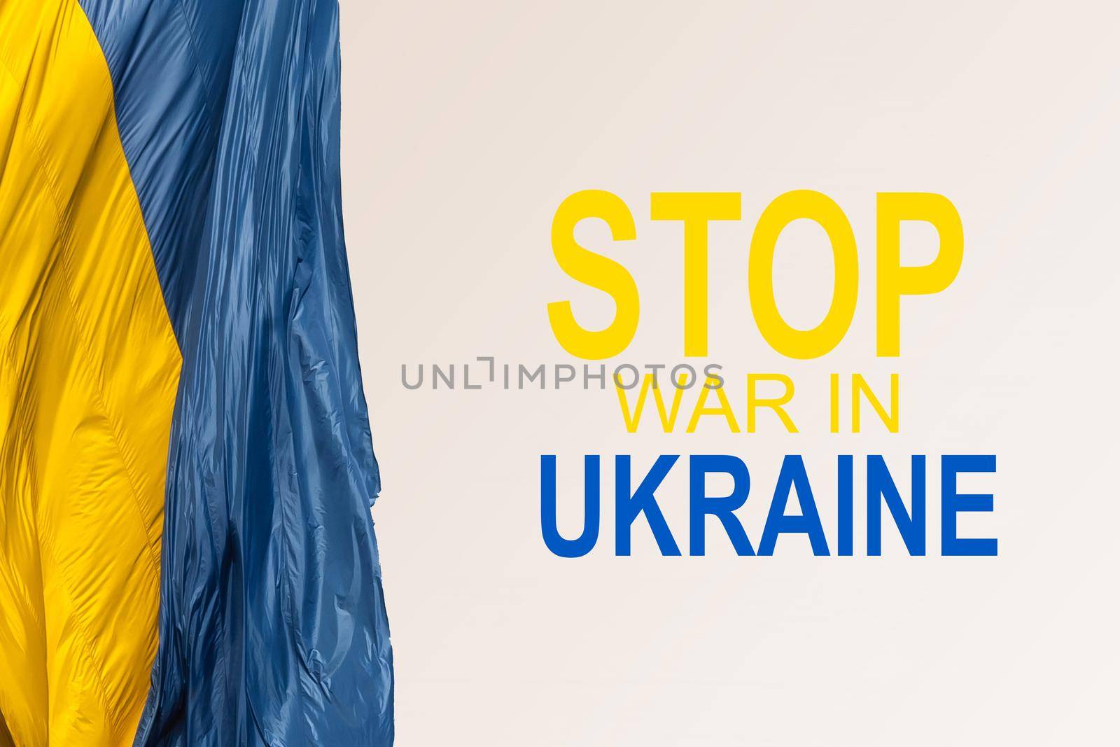 stop war in Ukraine banner illustration. by Andelov13