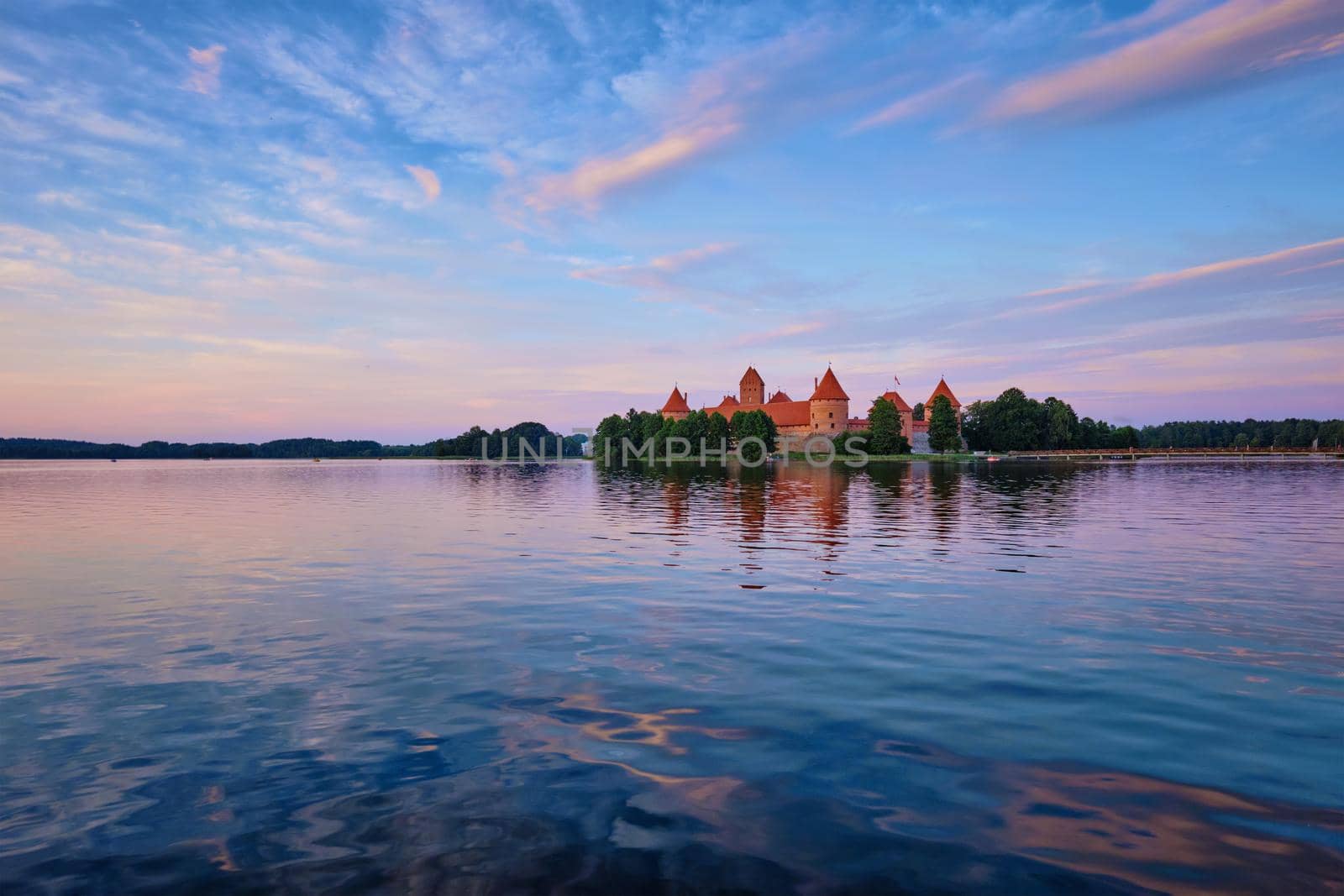 Trakai Island Castle in lake Galve, Lithuania by dimol